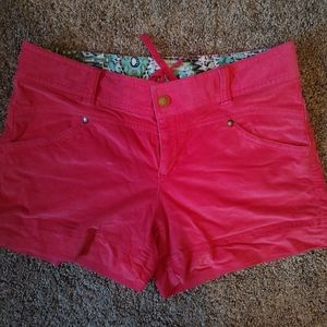 Athleta pink pica corduroy shorts size 4